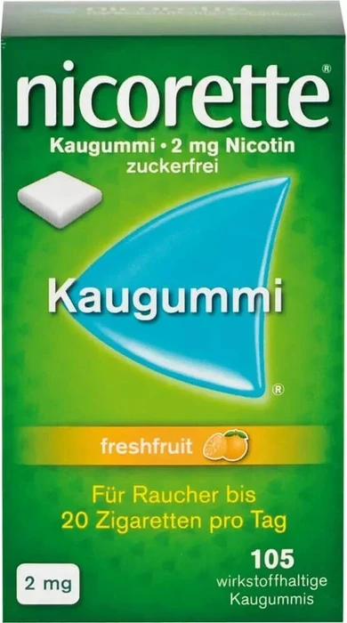 Pharma Gerke Nicorette Freshfruit 2mg Kaugummis, 105 Stück