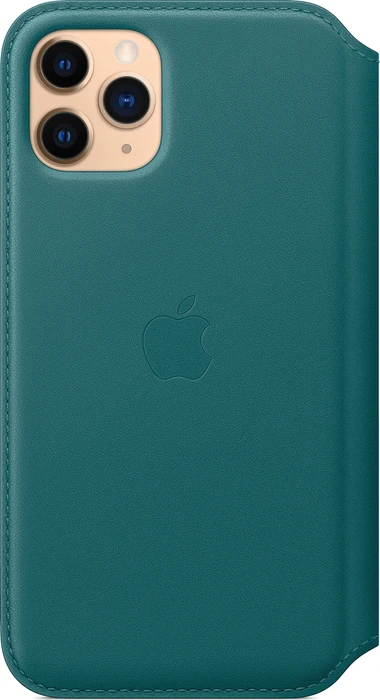 Apple Leder Folio Case für iPhone 11 Pro pfauenblau
