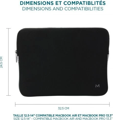 Mobilis Skin 12.5-14" Memory Foam Notebookhülle, schwarz/grau