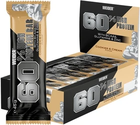Weider 60% Protein Bar Cookies & Cream 1.08kg (24x 45g)