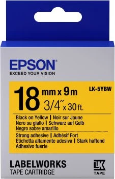 Epson LK-5YBW Beschriftungsband, 18mm, schwarz/gelb