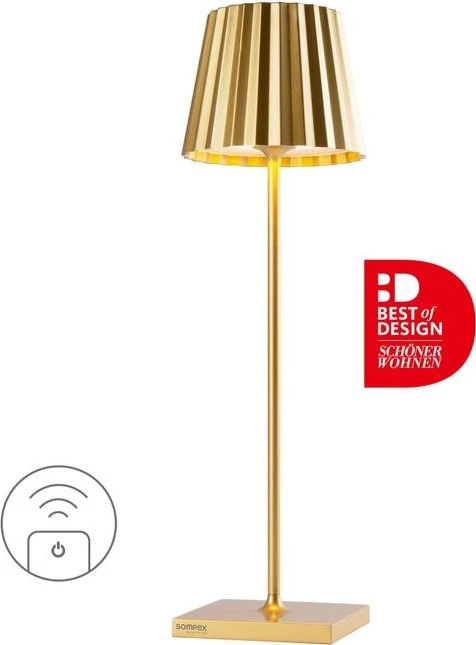 Sompex Troll 2.0 Akku-Tischleuchte 1-flammig gold