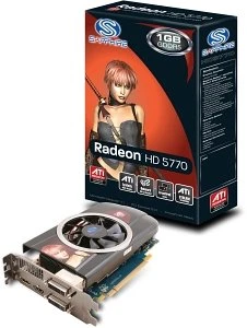 Sapphire Radeon HD 5770, 1GB GDDR5, 2x DVI, HDMI, DP, lite retail