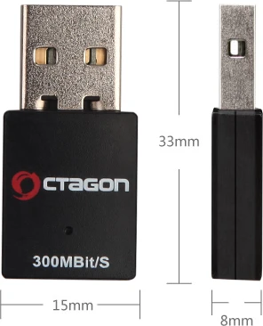 Octagon WL088 Optima USB Adapter, 2.4GHz WLAN, USB-A 2.0 [Stecker]