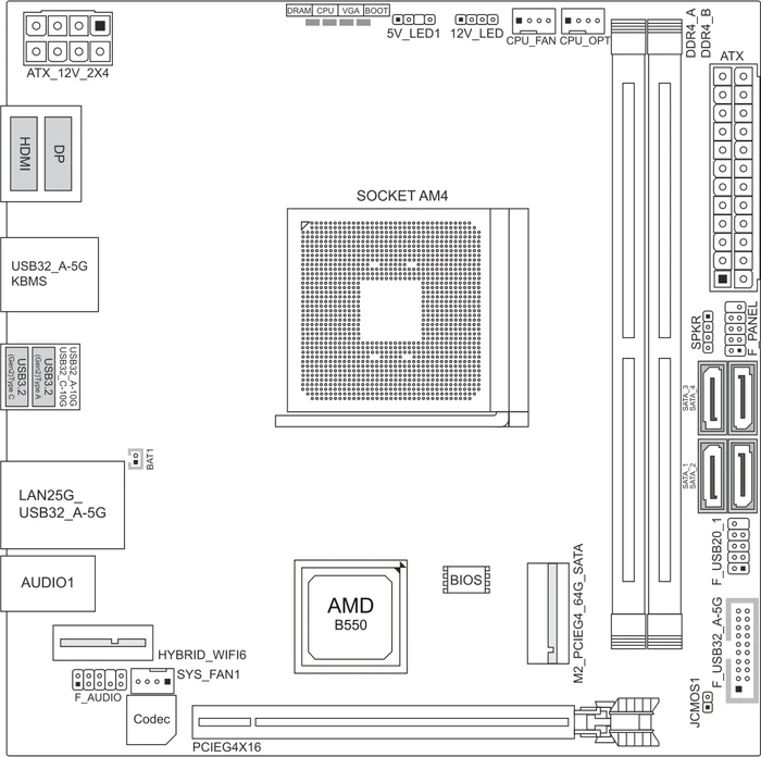 Biostar B550T-Silver (AMD AM4)