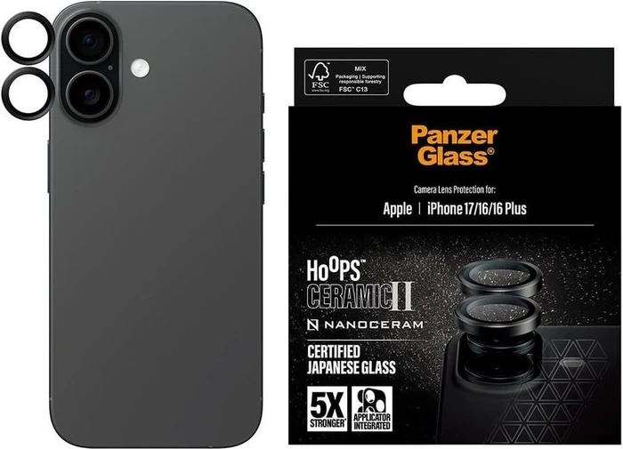 PanzerGlass Hoops Ceramic Lens Protector für Apple iPhone 16/16 Plus