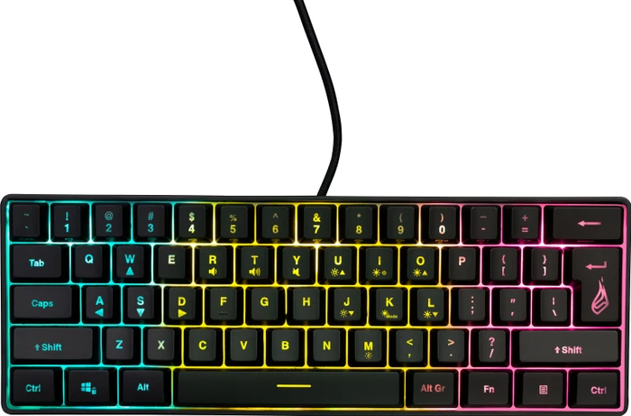 Verbatim SureFire KingPin X1 60% Gaming Keyboard, LEDs RGB, schwarz, USB, US