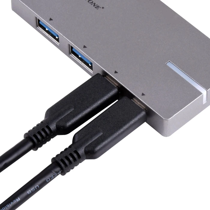 SilverStone EP09 USB-Hub, 2x USB-C 3.0, 2x USB-A 3.0, USB-C 3.0 [Stecker]