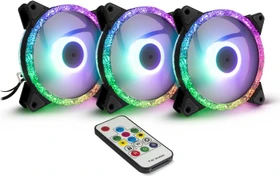 Inter-Tech Argus RS-07 RGB, LED-Steuerung, Fernbedienung, 120mm, 3er-Pack