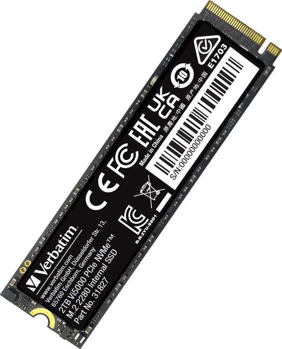 Verbatim Vi5000 PCIe NVMe SSD 2TB, M.2 2280 / M-Key / PCIe 4.0 x4
