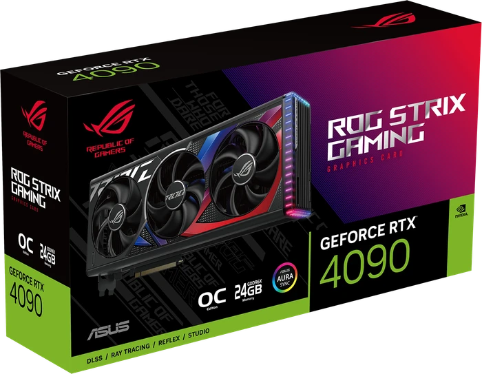 ASUS ROG Strix GeForce RTX 4090 OC, ROG-STRIX-RTX4090-O24G-GAMING, 24GB GDDR6X, 2x HDMI, 3x DP