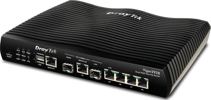 DrayTek Vigor 2928 Desktop Gigabit Router, 6x RJ-45, 2x SFP+