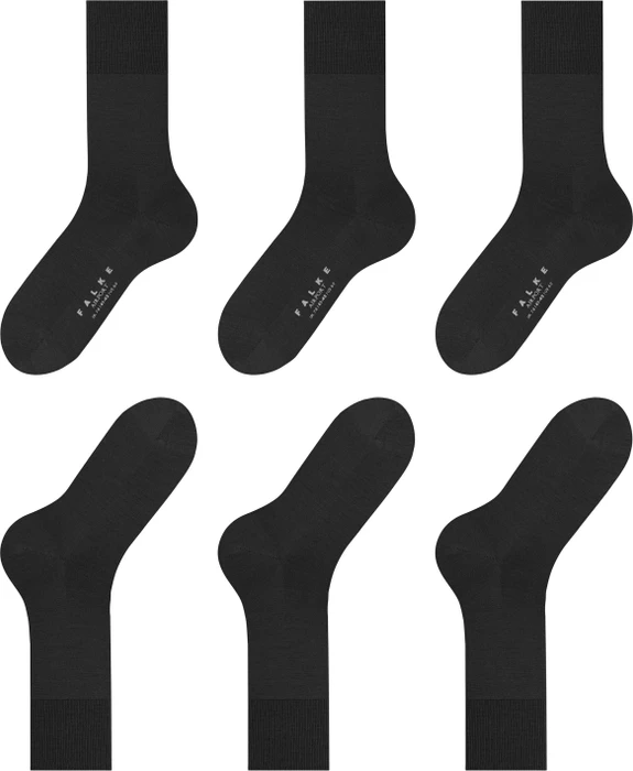 Falke Airport Socken schwarz, 3 Paare (Herren)
