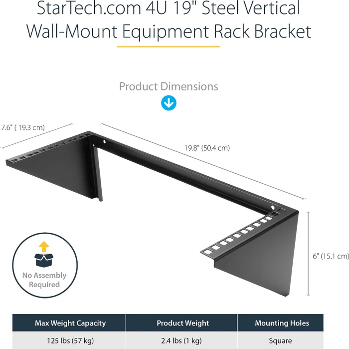 StarTech RK419WALLV, Wandmontage Rack für vertikale Montage, schwarz, 4HE