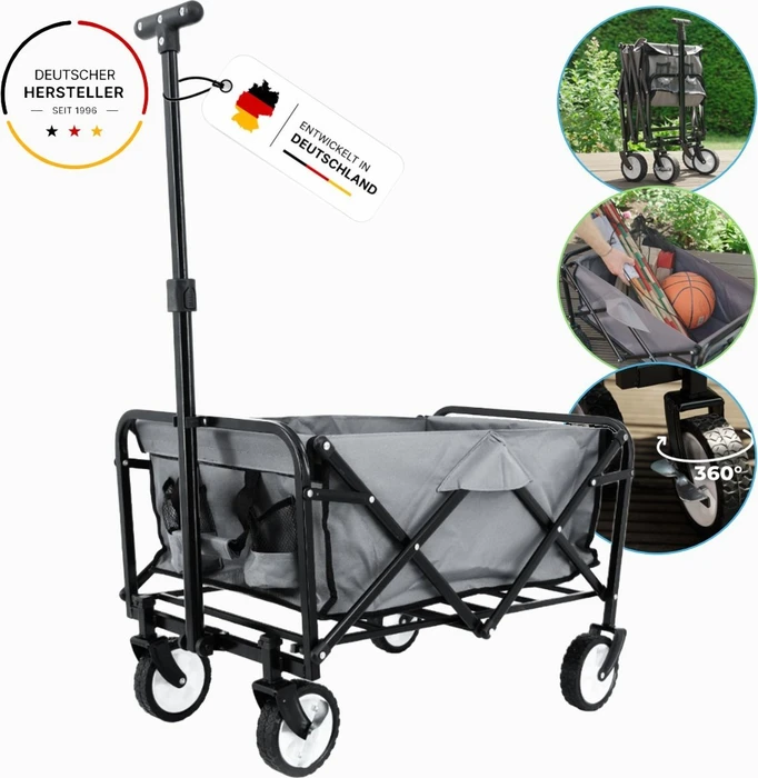 FA Sports Faltbarer Bollerwagen grau