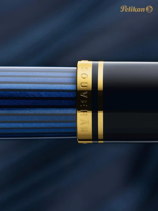 Pelikan Souverän M400 schwarz/blau, rechte Hand, mittel, Geschenkbox