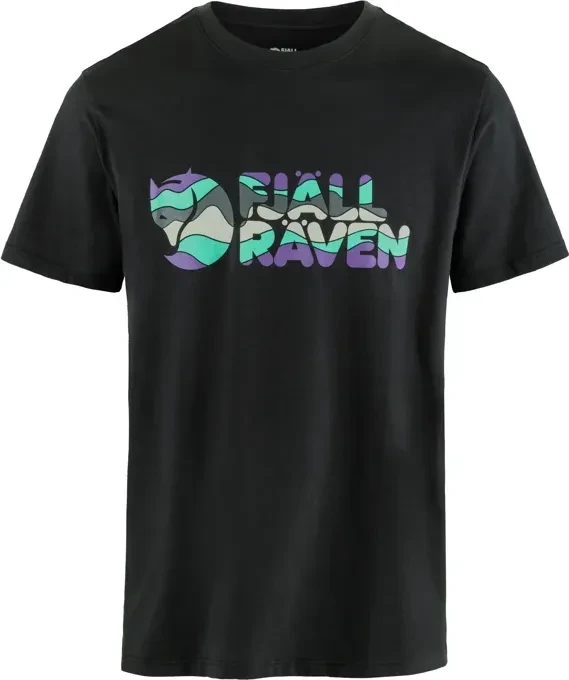Fjällräven Multicolor Logo Funktionsshirt kurzarm schwarz (Herren)