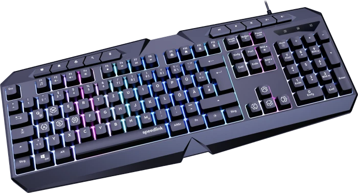 Speedlink Ludicium RGB Rainbow Gaming Keyboard, schwarz, USB, DE