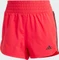 adidas Pacer Training 3-Streifen Woven High-Rise Trainingshose kurz pure ruby/white (Damen) Vorschaubild