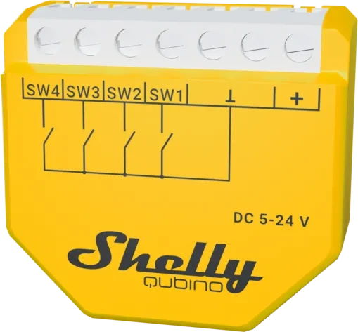 Shelly Qubino Wave i4 DC, 4-Kanal, Unterputz, Schaltaktor, 2er-Pack