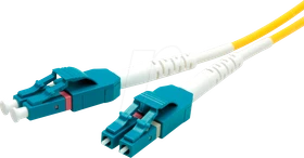 Roline / Secomp Uniboot LSOH LWL Duplex Kabel, OS2, 2x LC Stecker/2x LC Stecker, 20m, gelb