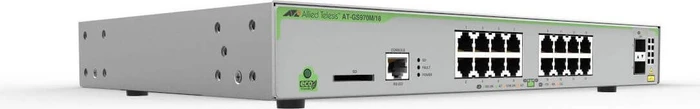 Allied Telesis CentreCOM GS970M Desktop Gigabit Managed Switch, 16x RJ-45, 2x SFP