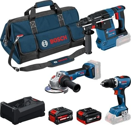 Bosch Professional Akku-Maschinenset inkl. Tasche + 2 Akkus 5.0/5.5Ah
