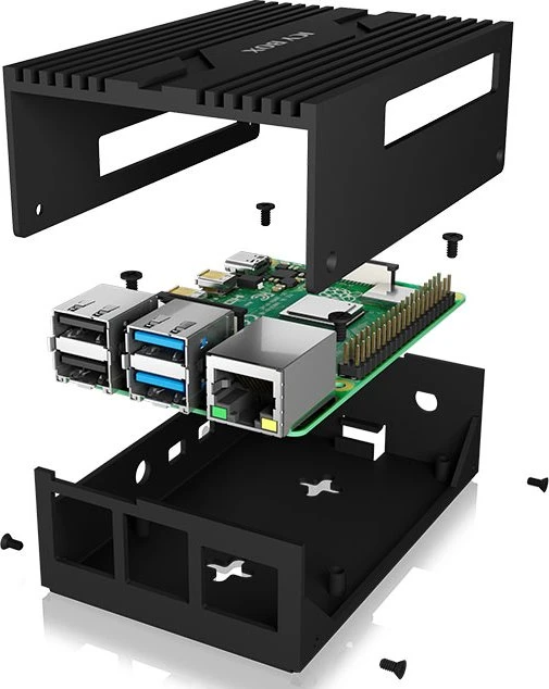 RaidSonic Icy Box IB-RP111 für Raspberry Pi 4 Modell B, schwarz