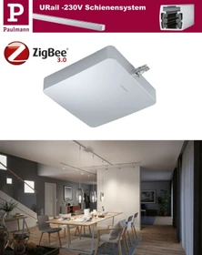 Paulmann URail Schienensystem-Komponente Einspeisung Smart Home Zigbee 3.0 mitte 227x196mm 300W chrom matt