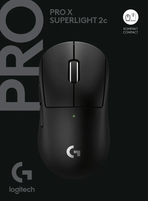 Logitech G Pro X Superlight 2c Compact Lightspeed schwarz, USB