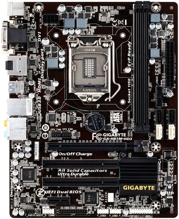 GIGABYTE GA-H81M-HD3 (Intel 1150)