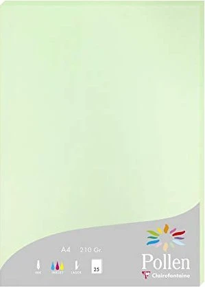 Clairefontaine Pollen Universalpapier grün, A4, 210g/m², 25 Blatt