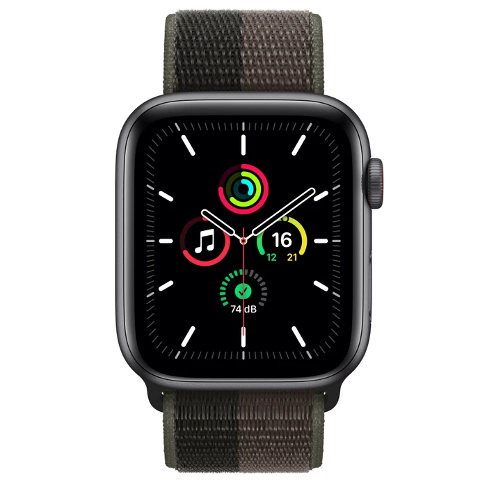 Apple Watch SE (GPS + Cellular) 44mm space grau mit Sportarmband Tornado/grau