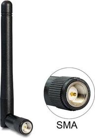 DeLOCK WLAN a/b/g/n/ac Antenne, 5GHz/2.4GHz, 1.50-2.10dBi, SMA, omnidirektional, schwarz