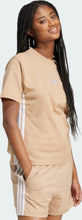 adidas Essentials 3-Streifen Cotton T-Shirt kurzarm warm sandstone/white (Damen)