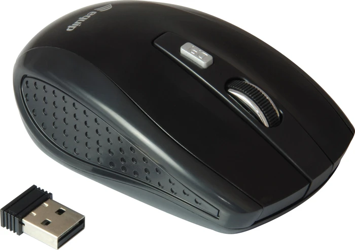Equip Life kabellose optische Reisemaus mit 4 Tasten schwarz, USB