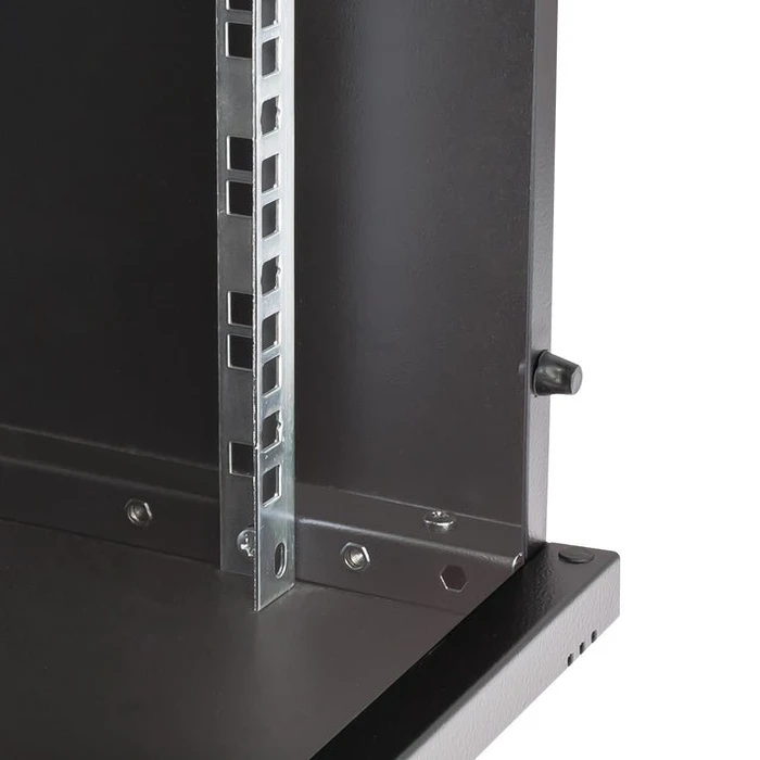 HMF Serverschrank 10", HMF 63400 6HE, Sicherheitsglastür, IP20, schwarz, 300mm tief