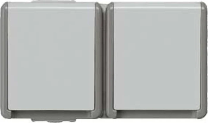 Siemens DELTA fläche IP44 Schuko-Steckdose, dunkelgrau/hellgrau