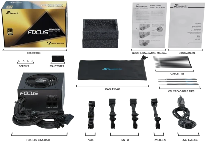 Seasonic Focus GM 850W, ATX 2.4