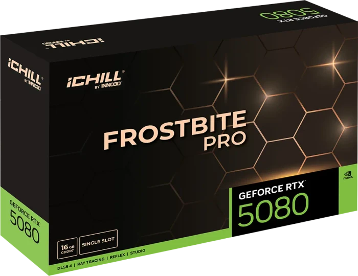 INNO3D GeForce RTX 5080 iCHILL Frostbite Pro, 16GB GDDR7, HDMI, 3x DP