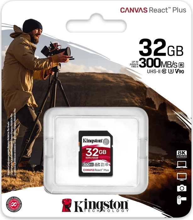 Kingston Canvas React Plus R300/W260 32GB, UHS-II U3, Class 10