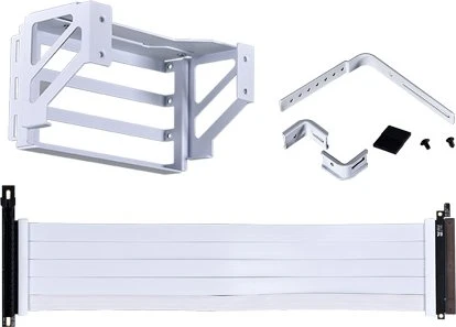 Lian Li O11D EVO Upright GPU Kit Riser Card, inkl. PCI-Slot Blende für O11D EVO, gewinkelt, PCIe 4.0, 380mm, weiß