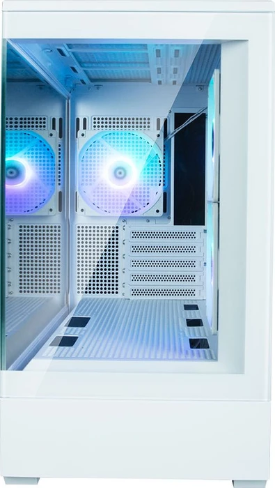 Zalman P30 White, weiß, Glasfenster