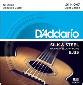 D'Addario Silk & Steel 12-String Folk Guitar Light