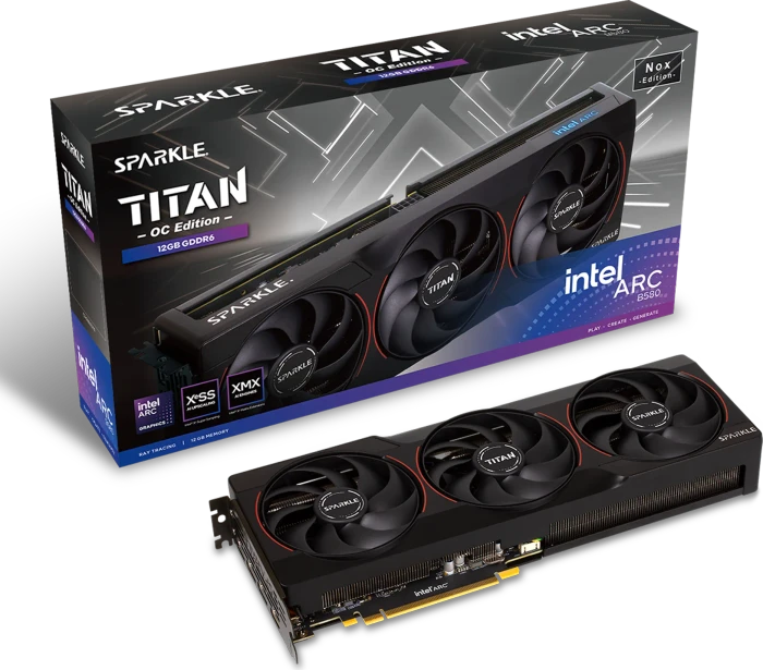 Sparkle Arc B580 TITAN Nox OC, SB580TB-12GOC, 12GB GDDR6, HDMI, 3x DP