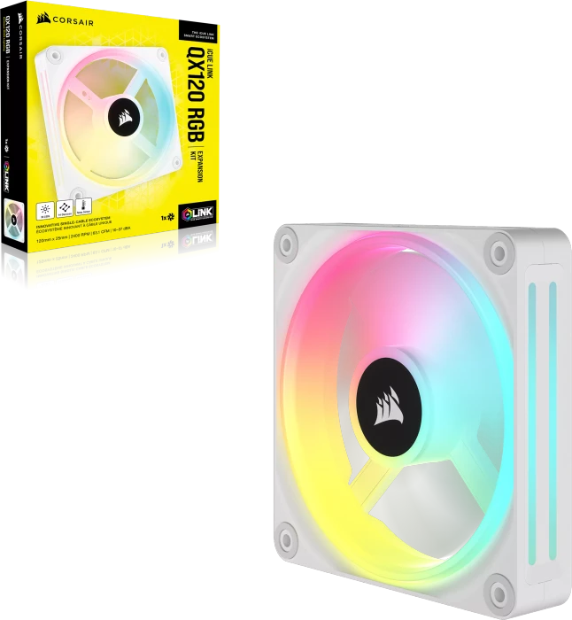 Corsair iCUE LINK QX120 RGB Expansion Kit, weiß, 120mm