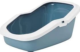 Savic Aseo offene Katzentoilette, hinten erhöht, Stone Blue