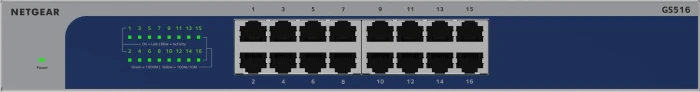 Netgear GS500 Desktop Gigabit Switch, 16x RJ-45