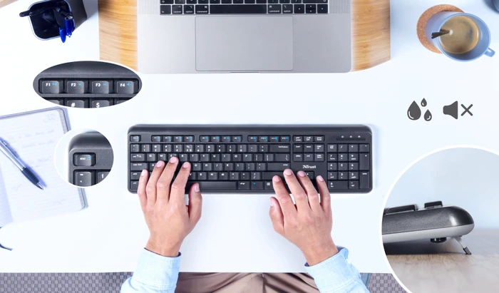 Trust Ody Wireless Silent Keyboard and Mouse Set, USB, DE