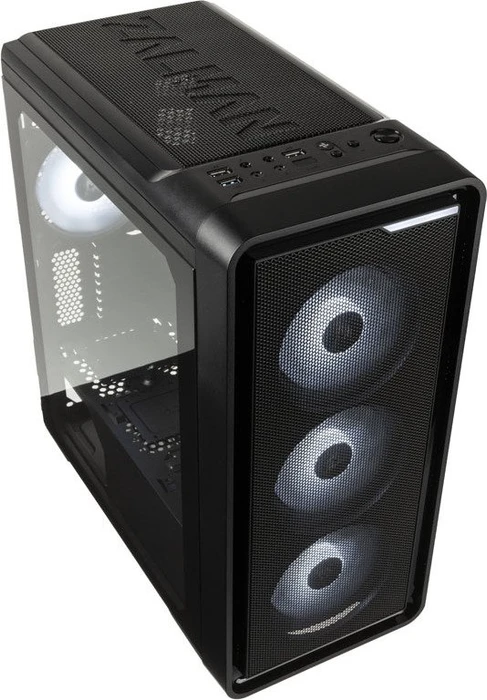 Zalman M3 Plus, schwarz, Glasfenster